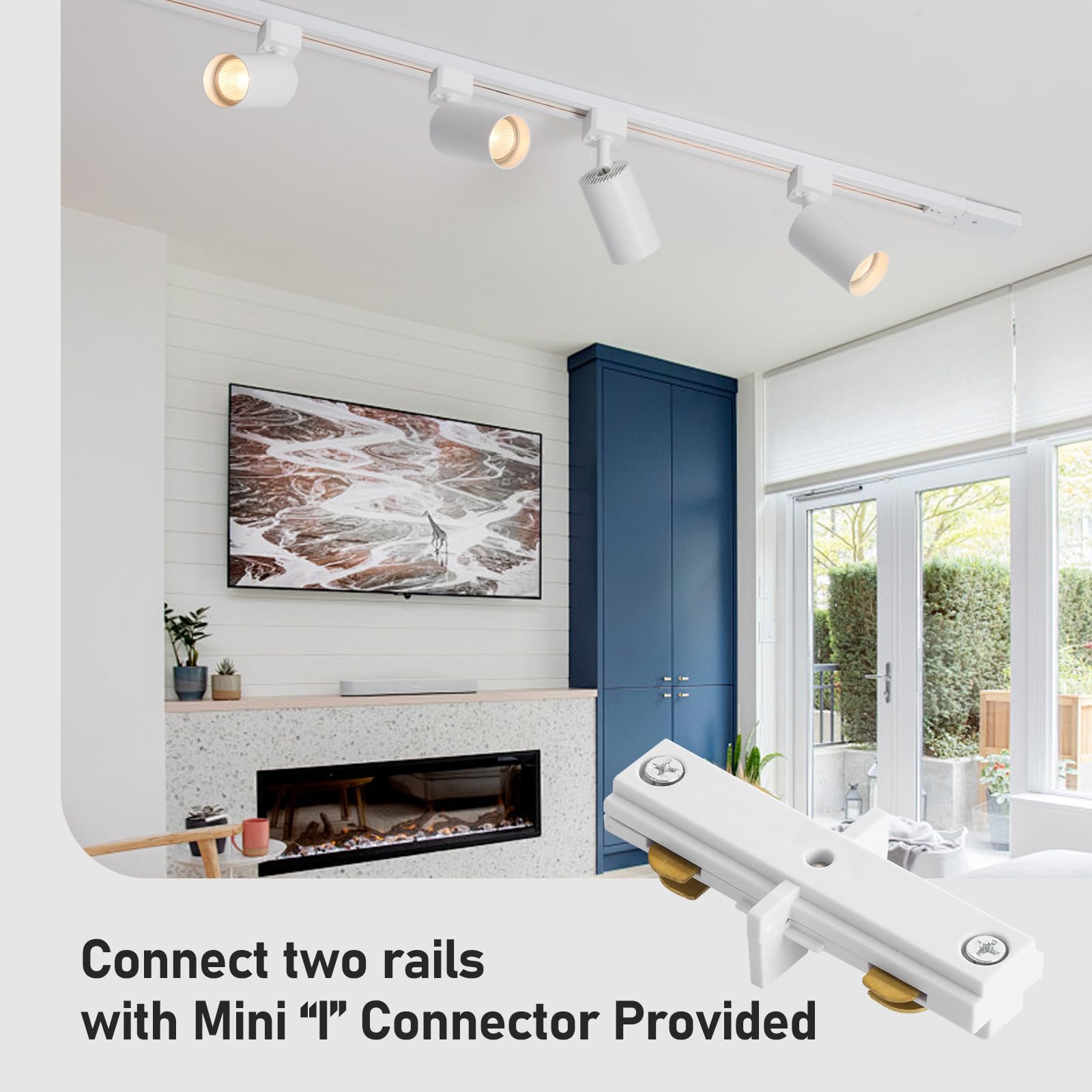 Connect two rails with Mini "I" Connector Provided