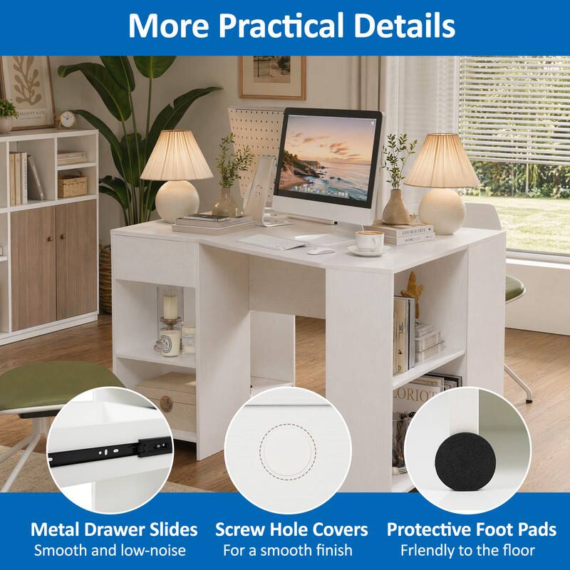 More Practical Details

ORIO Metal Drawer Slides
Smooth and low-noise

Screw Hole Covers
For a smooth finish

Protective Foot Pads
Friendly to the floor
