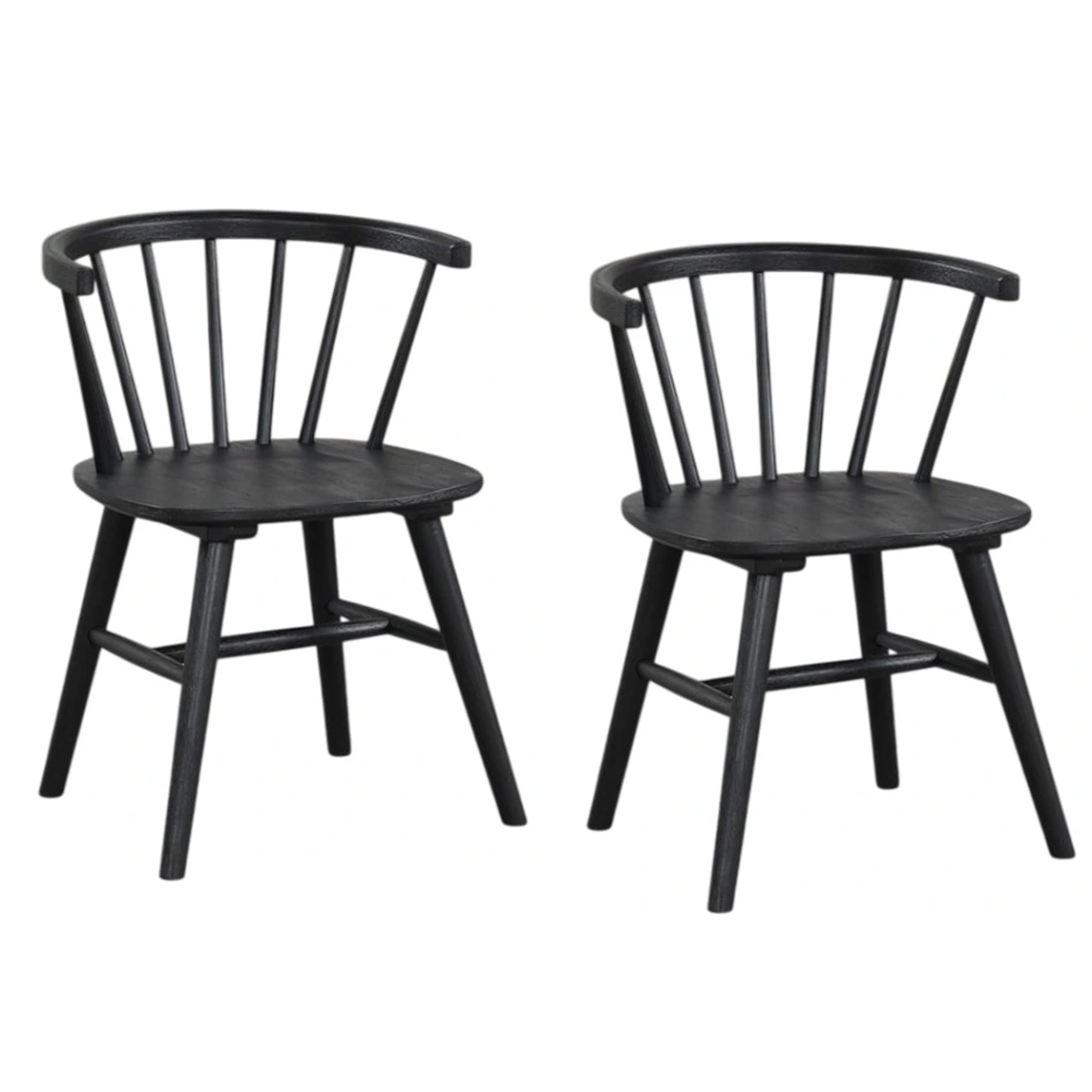 Manhattan Lane - Yely Side Dining Chair Set of 2, Spindle Back, Shaker Legs - Black