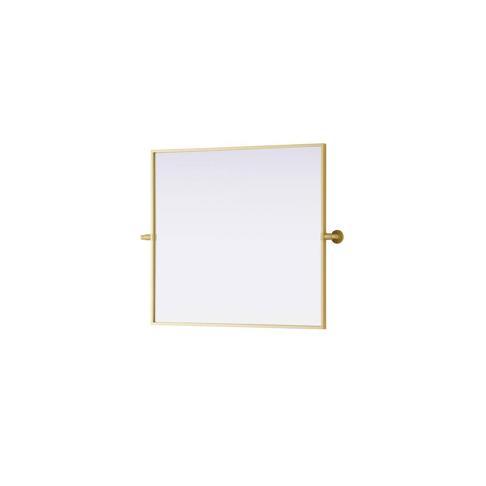 Alt View 1. Elegant Kitchen and Bath - Amoura 27X30 Pivot Mirror In Brass - Brass.