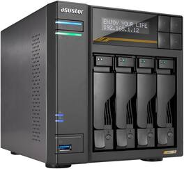 Asustor - Lockerstor 4 Gen3 AS6804T 4 Bay NAS, AMD Ryzen Quad-Core 3.8GHz Network Attached Storage (Diskless)