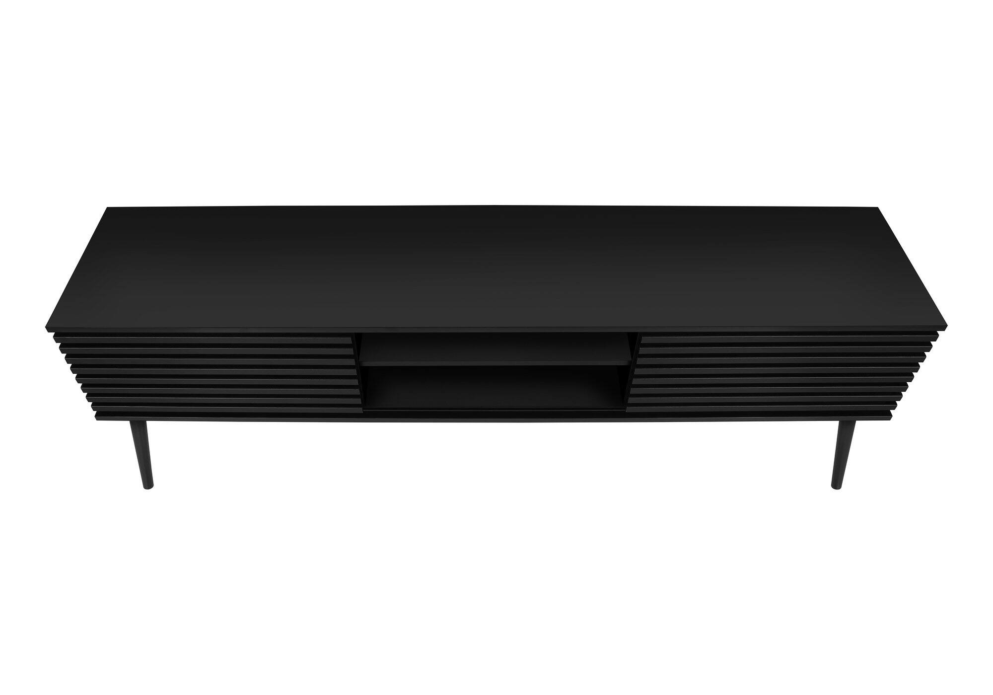 Alt View 6. Spaco - Spaco TV Stand for TVs Up to 80", 72” Entertainment Center Media Console with Laminate, Sliding Doors, Solid Wood Legs - Black.