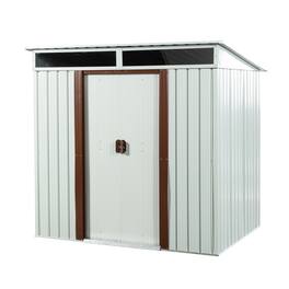 Mondawe - 6ft x 5ft Outdoor Metal Storage Shed with Foundation - White