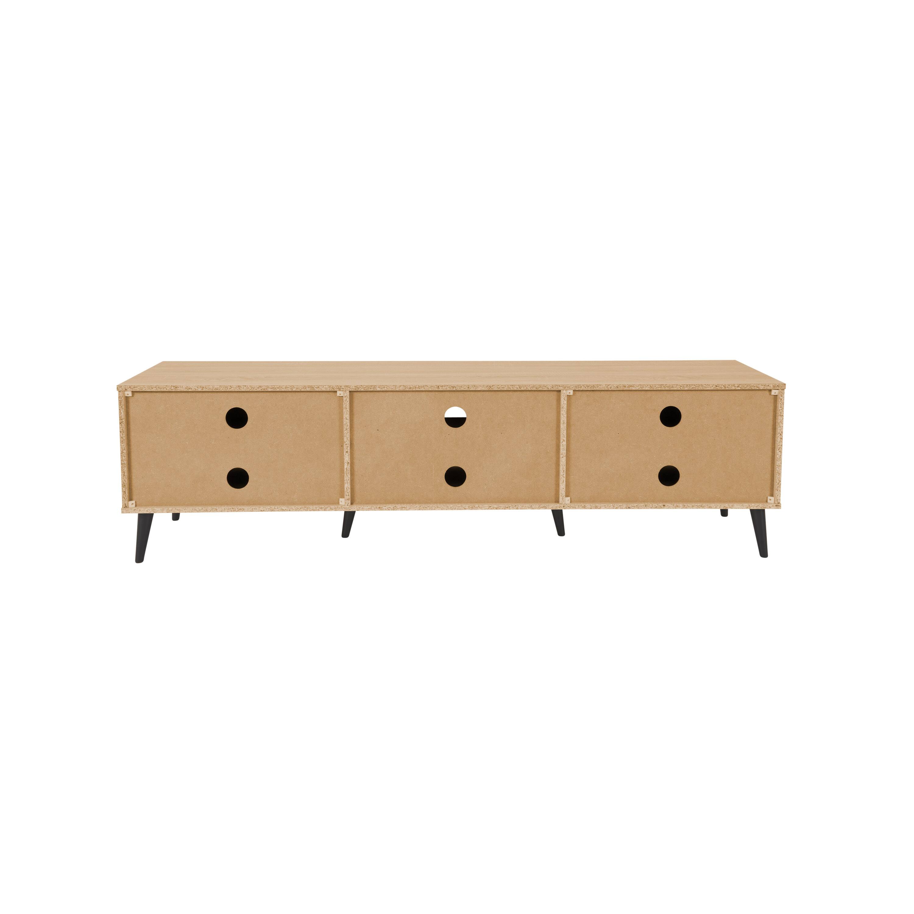 Alt View 24. CorLiving - Cole Collection TV Stand with Enclosed Cabinets for Most TVs up to 85" - Light Wood.