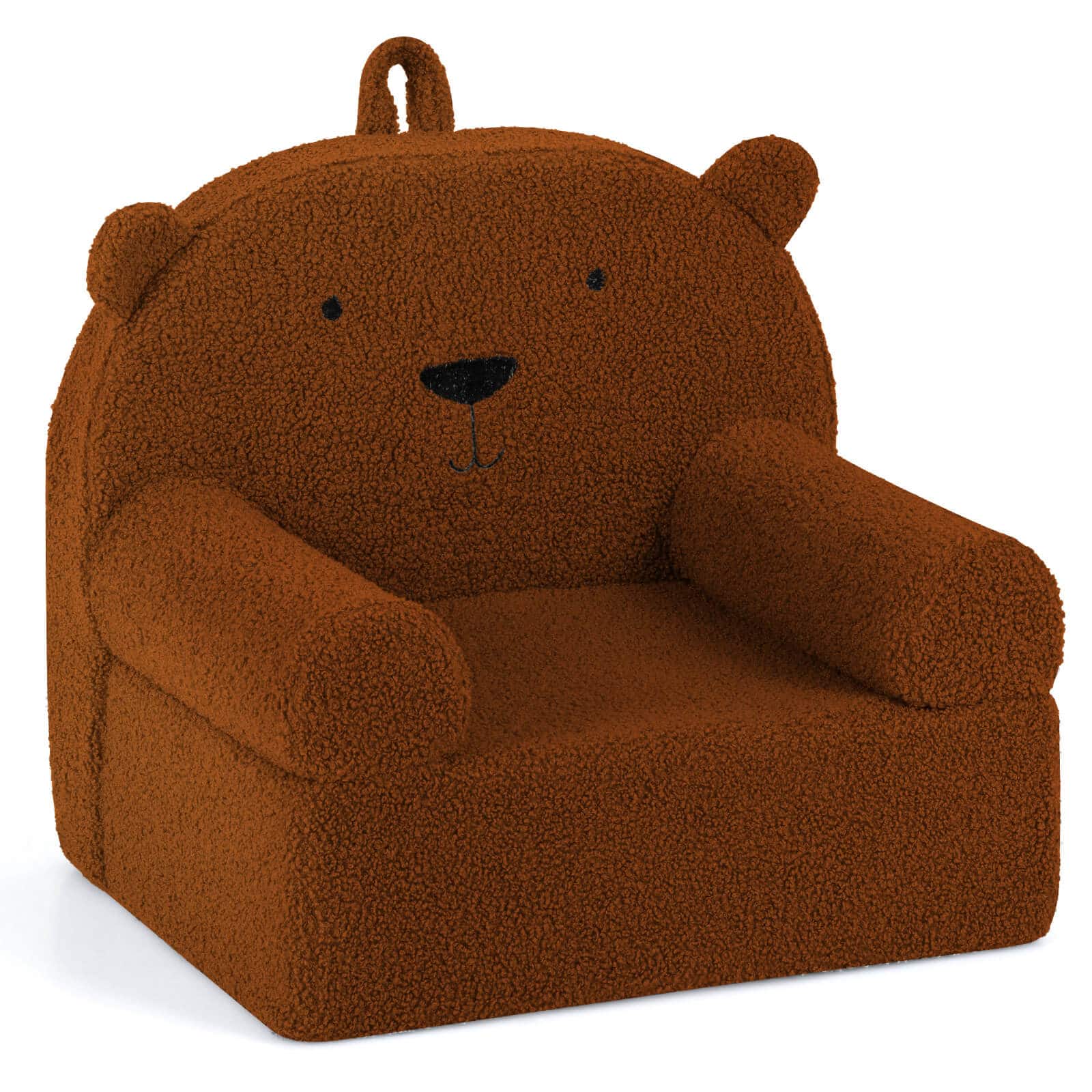 Costway - Kids Bear Sofa Toddler Foam Couch with Soft Fleece Fabric Cover - Brown price history on PriceWatchPro