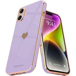 Entronix - Flexible Luxury Glossy Heart Case for iPhone 16 Plus - Purple
