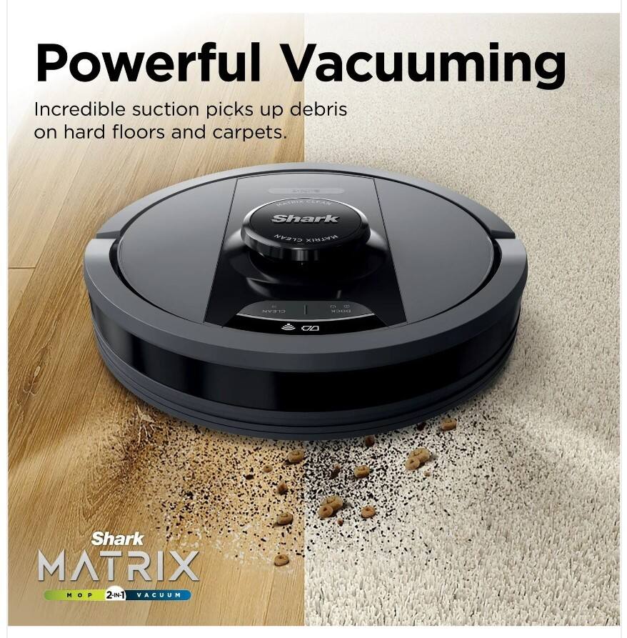 Powerful Vacuuming  
Incredible suction picks up debris on hard floors and carpets.  

Shark MATRIX  
MOP 2-IN-1 VACUUM