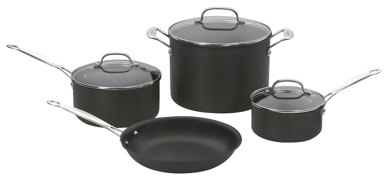 Angle View: Cuisinart - Chef's Classic 7-Piece Cookware Set - Black