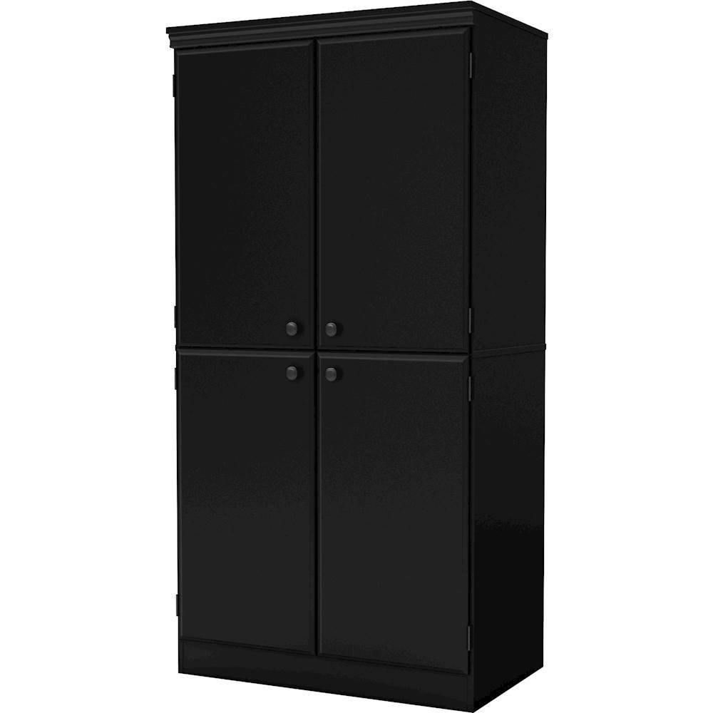 Best Buy South Shore Morgan 4 Door Storage Cabinet Pure Black 7270971