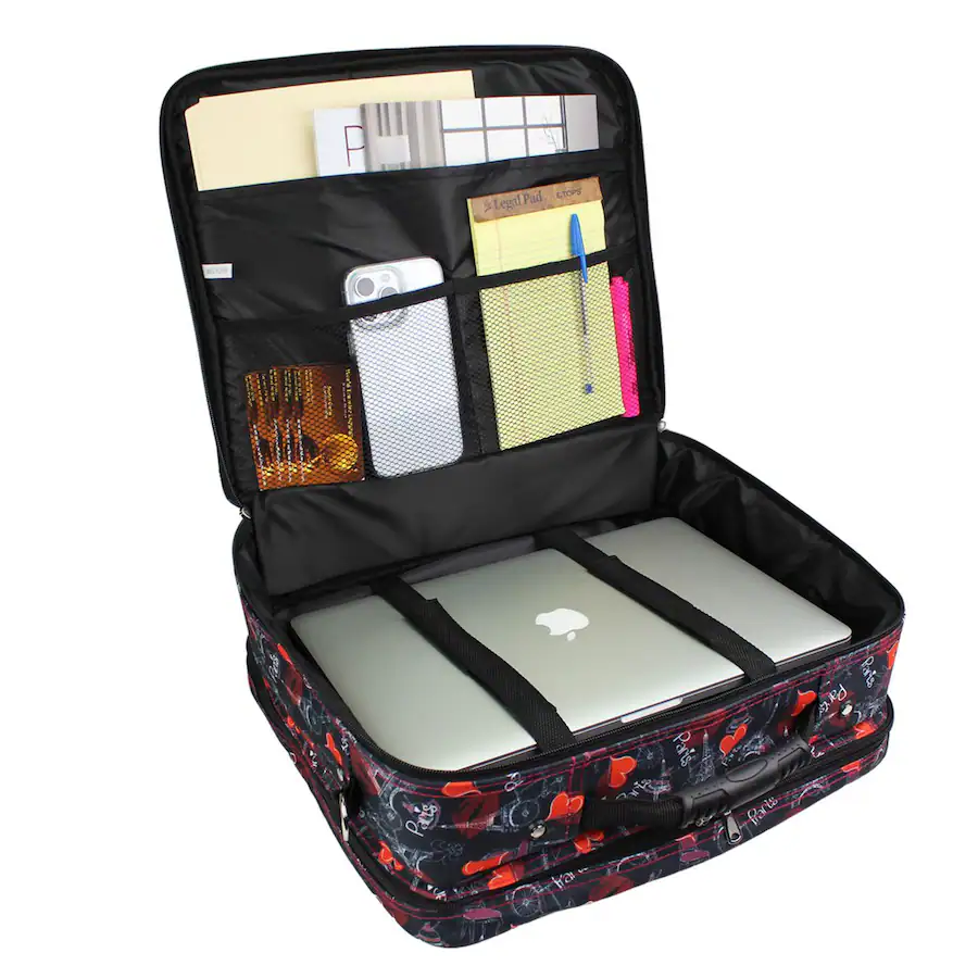 Rolling Case For Computer Pvc World Traveler 17 Inch Rolling Computer Case with Telescopic Handle and ...