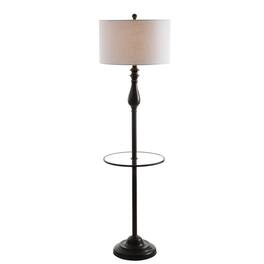 Jonathan Y - Laine 60" Metal/Glass LED Side Table and Floor Lamp, Oil Rubbed Bronze - Oil-Rubbed Bronze