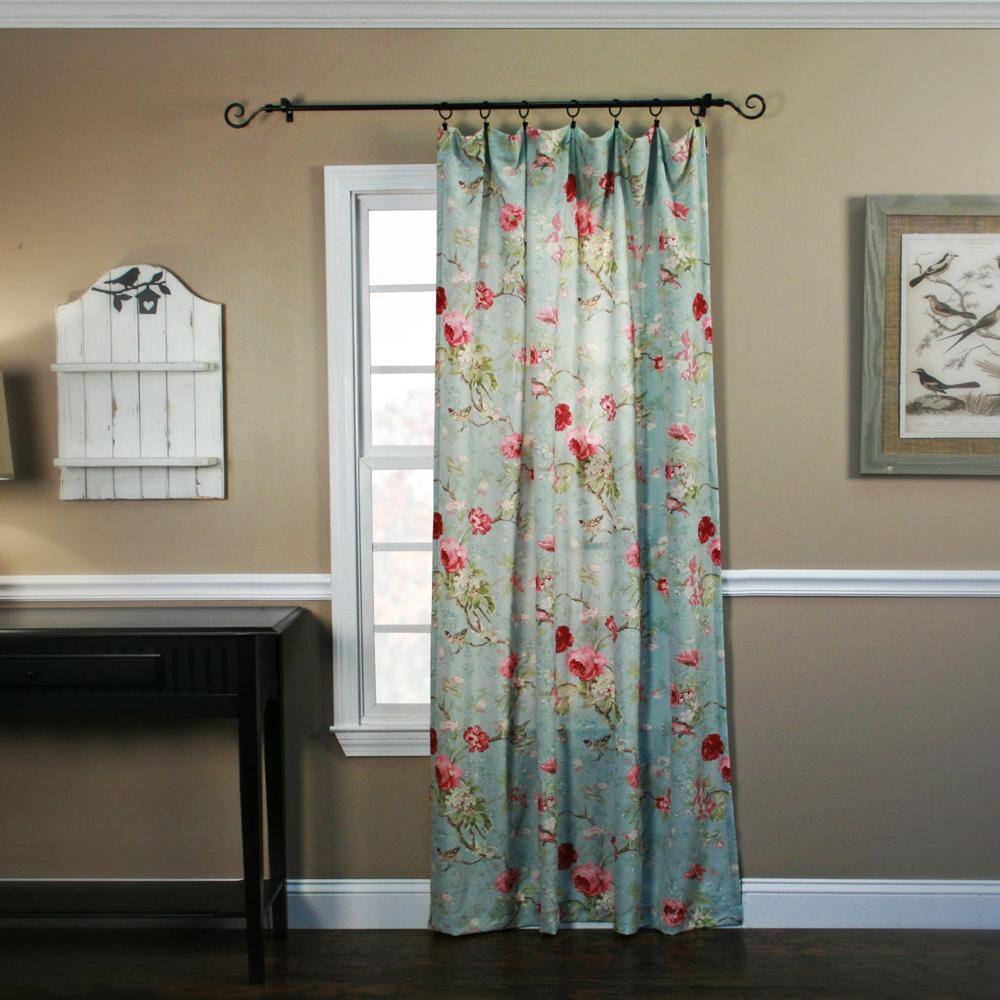 Front. Ellis Curtain - Balmoral Floral Print Tailored Panel Curtain 48-Inch-by-84-Inch - Sage/Wine - Sage wine.