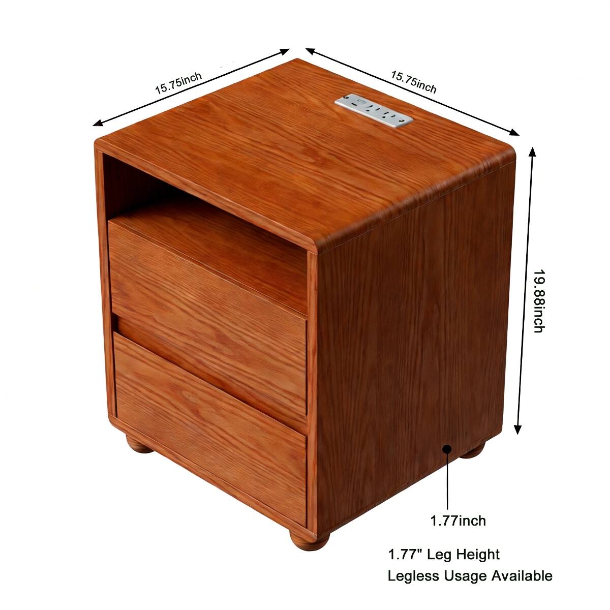 15.75 inch  
15.75 inch  
19.88 inch  
1.77 inch  
1.77" Leg Height Legless Usage Available