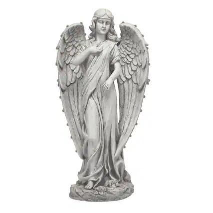 Front. Alpine - Alpine Fiberglass/MGO White 31 in. Angel Statue.
