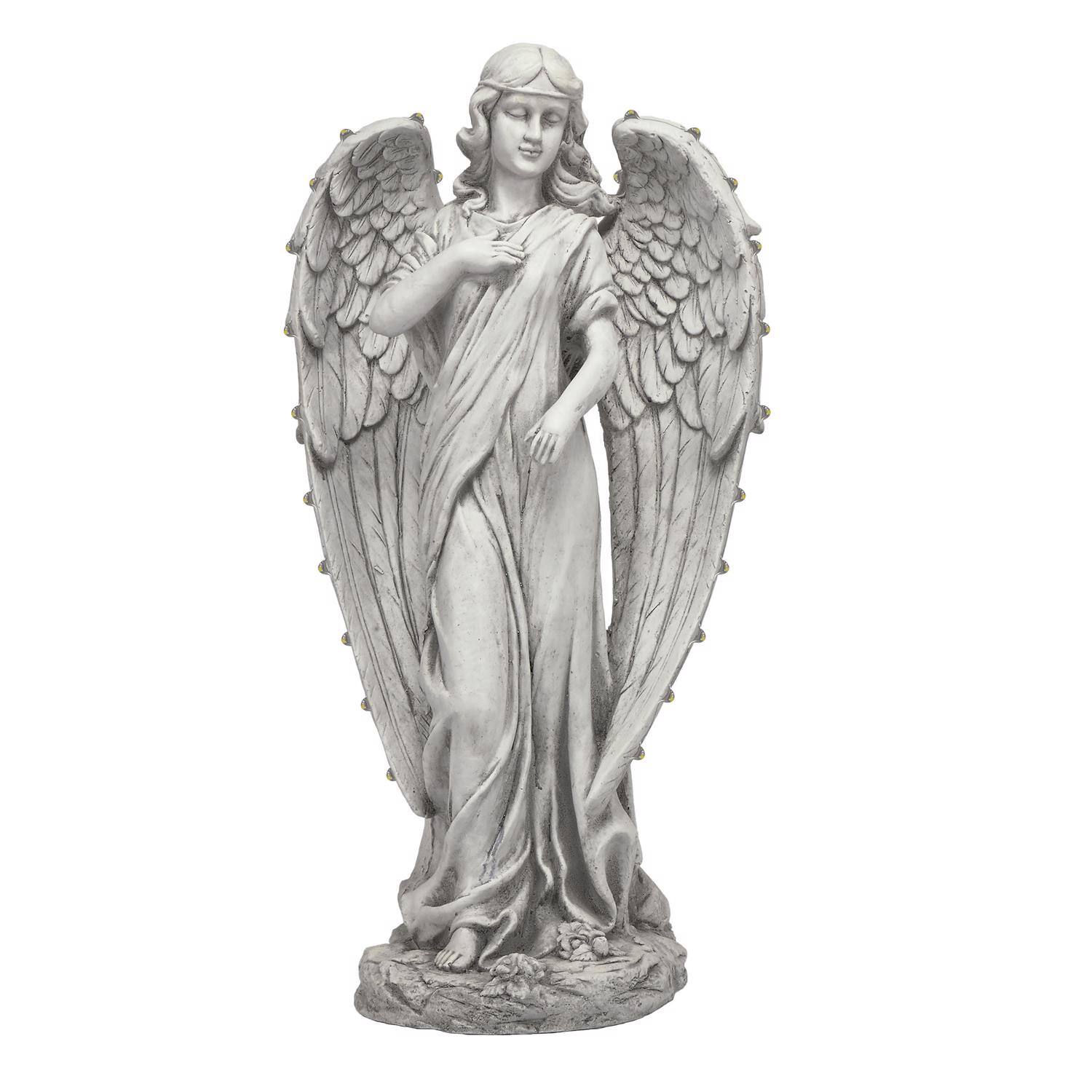 Front. Alpine - Alpine Fiberglass/MGO White 31 in. Angel Statue.