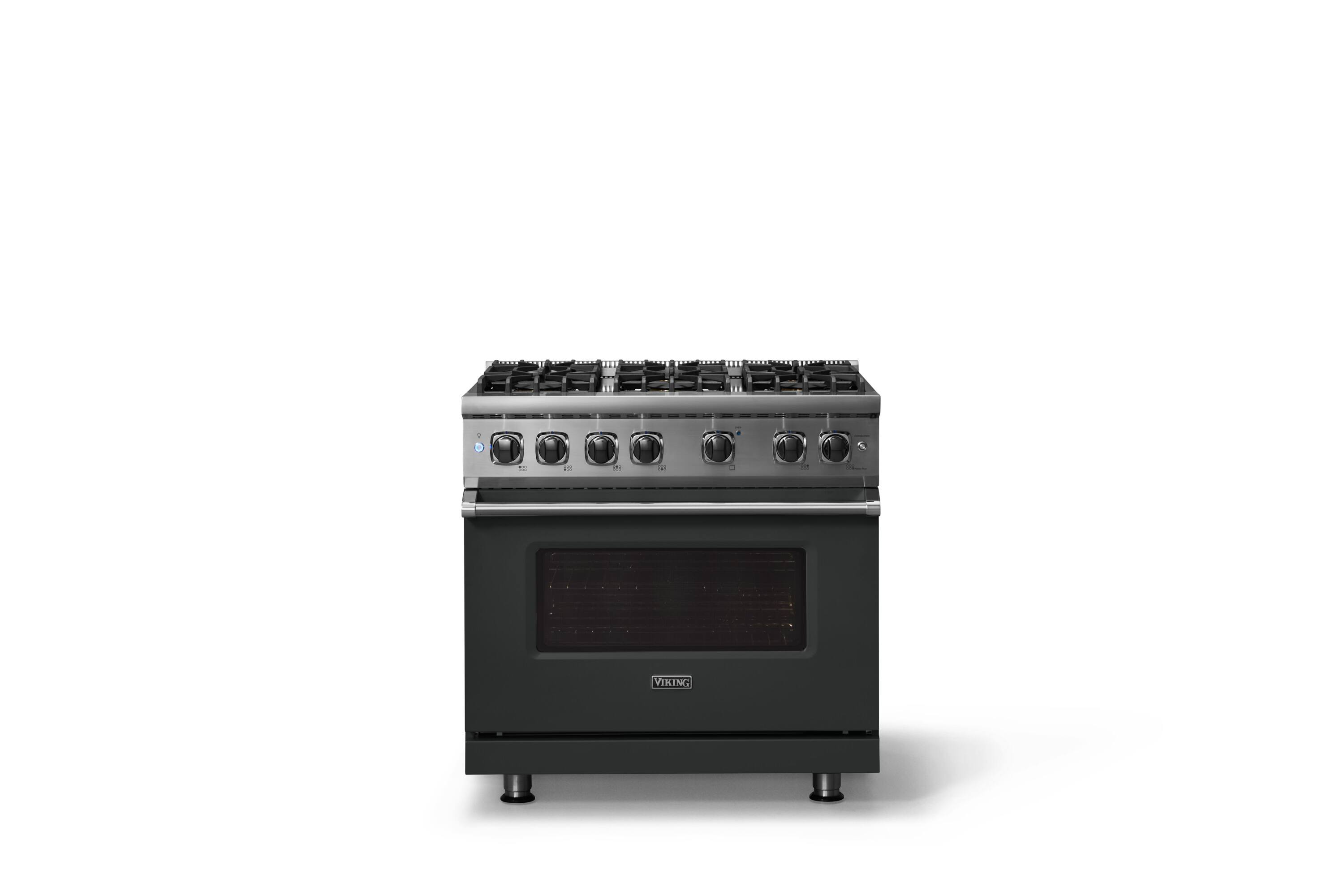 Alt View 3. Viking - 36"W./24"D. 5.1 Cu. Ft.  Gas Sealed Burner Range-6 Burners-Antique Bronze-LP - Antique Bronze.