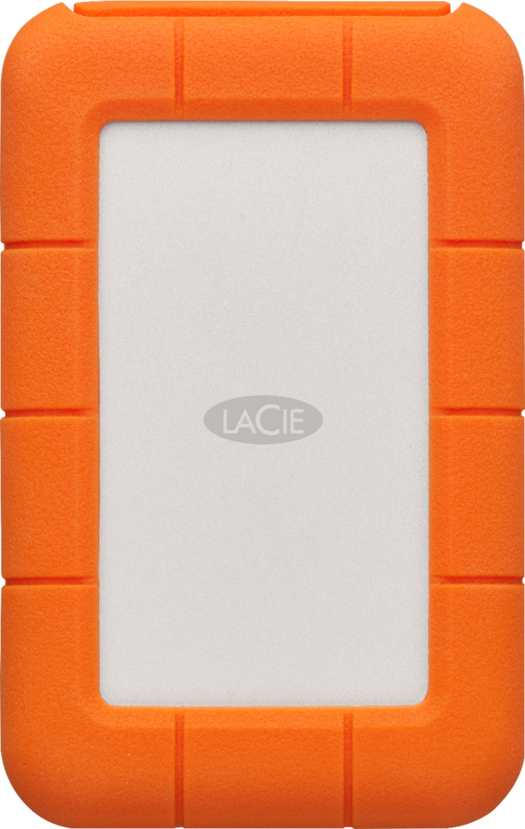 Best Buy Lacie Rugged 1tb External Usb 3 0 Thunderbolt Portable Hard Drive Orange Silver 9000294