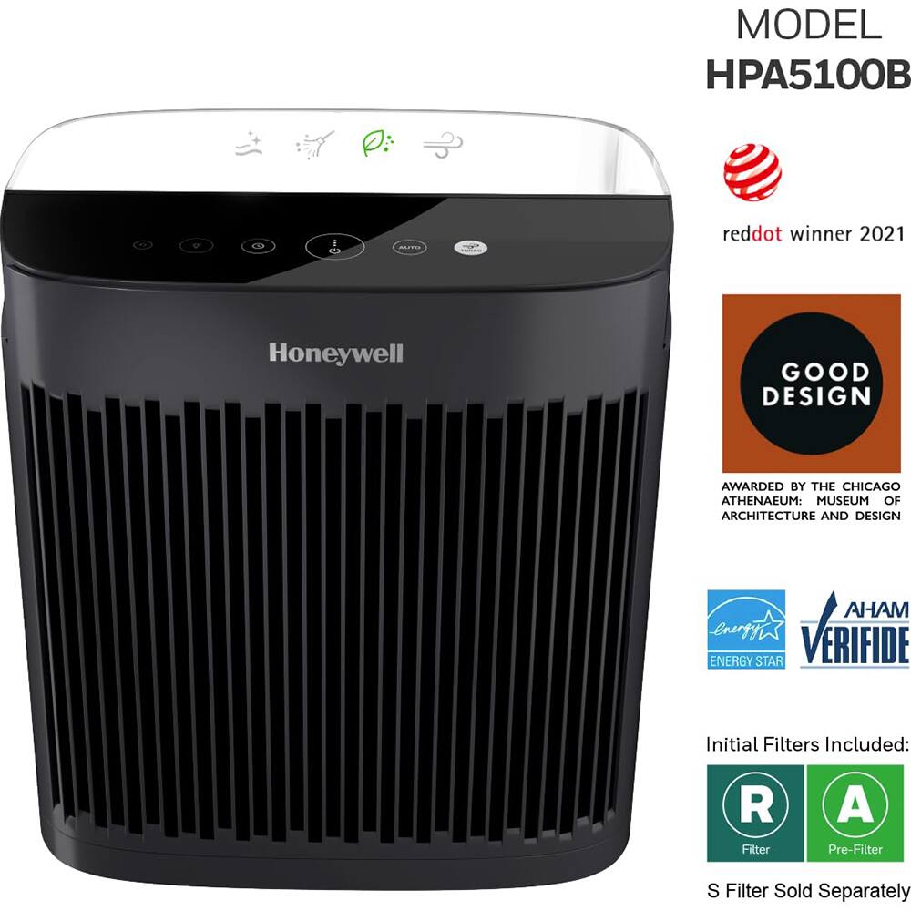 MODEL HPA5100B

- Reddot winner 2021
- GOOD DESIGN AWARDED BY THE CHICAGO ATHENAEUM: MUSEUM OF ARCHITECTURE AND DESIGN
- AHAM VERIFIED
- ENERGY STAR

Initial Filters Included:
- R Filter
- A Pre-Filter

S Filter Sold Separately