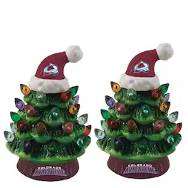 Evergreen Enterprises - Colorado Avalanche 2-Pack 4" Ceramic LED Christmas Tree Set - Multicolor