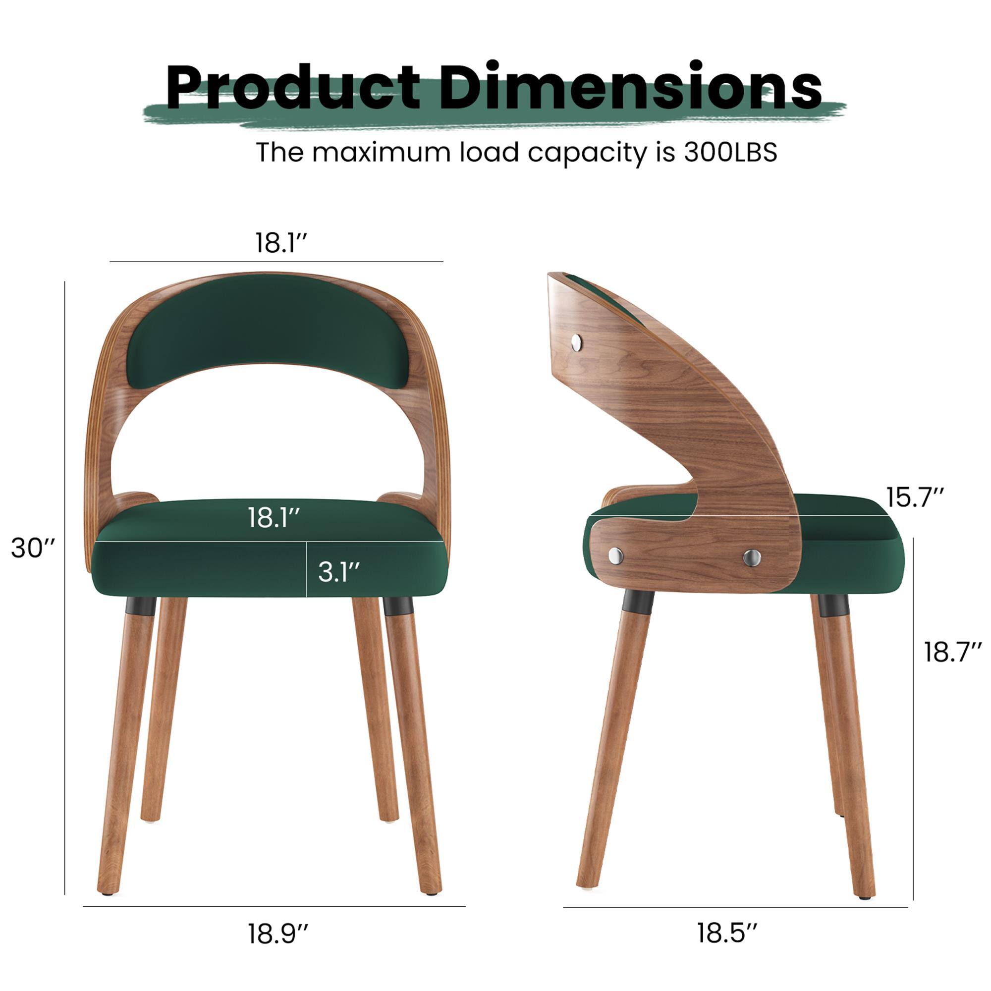 Product Dimensions  
The maximum load capacity is 300LBS  
18.1"  
30"  
18.1"  
3.1"  
15.7"  
18.7"  
18.9"  
18.5"