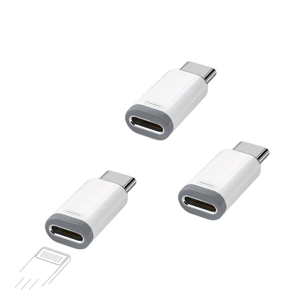 Alt View 1. Qixxronics - 3pcs Lightning Female to USB C Male Adapter for iPhone 17 16 15, iPad Pro/Air, for Charging/Data Transfer, Not for Audio - White.