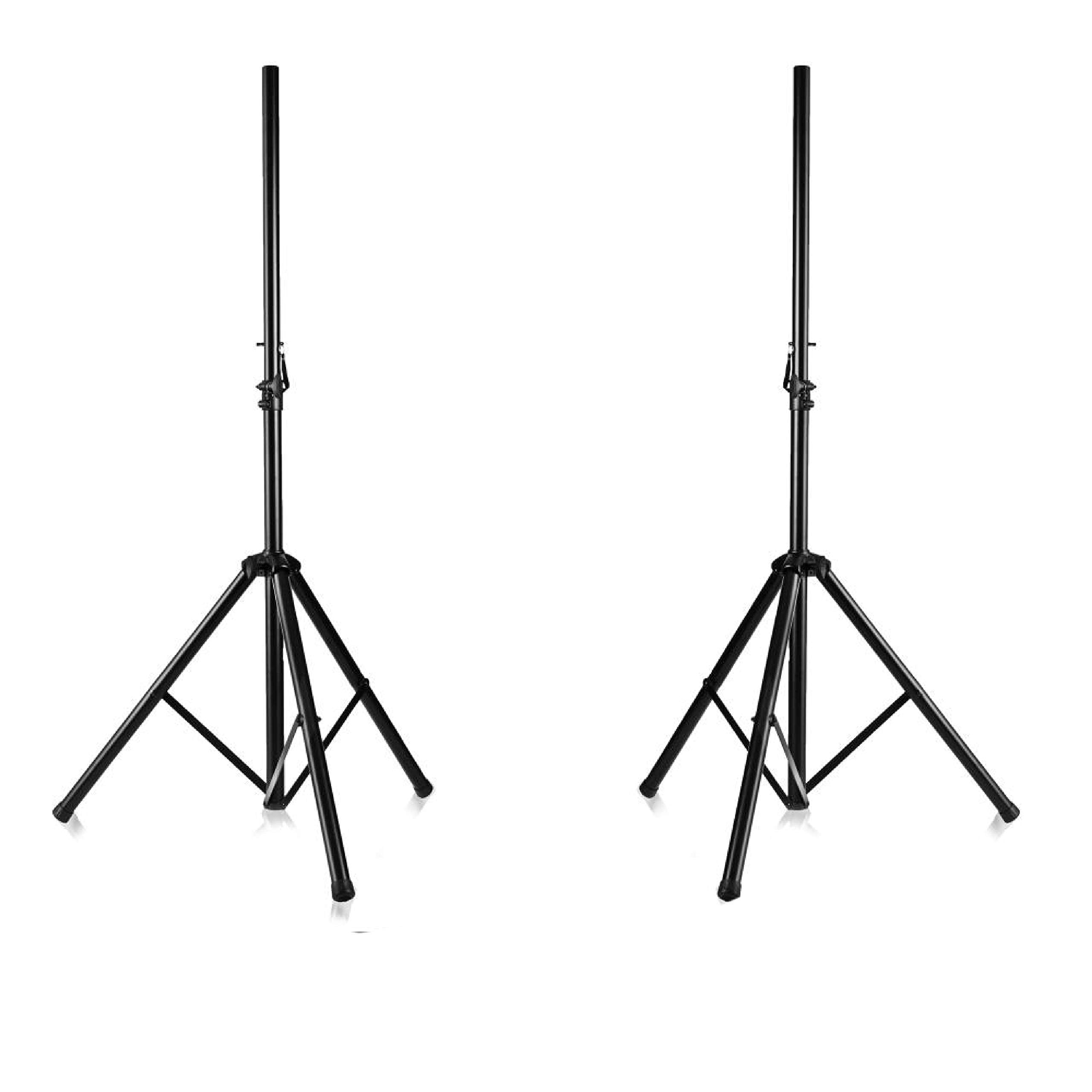 Front. Pyle - Pyle Universal Dual PA DJ Tripod Stand Kit, Adjustable Height, Steel Construction, Storage Bag - PSTK107.