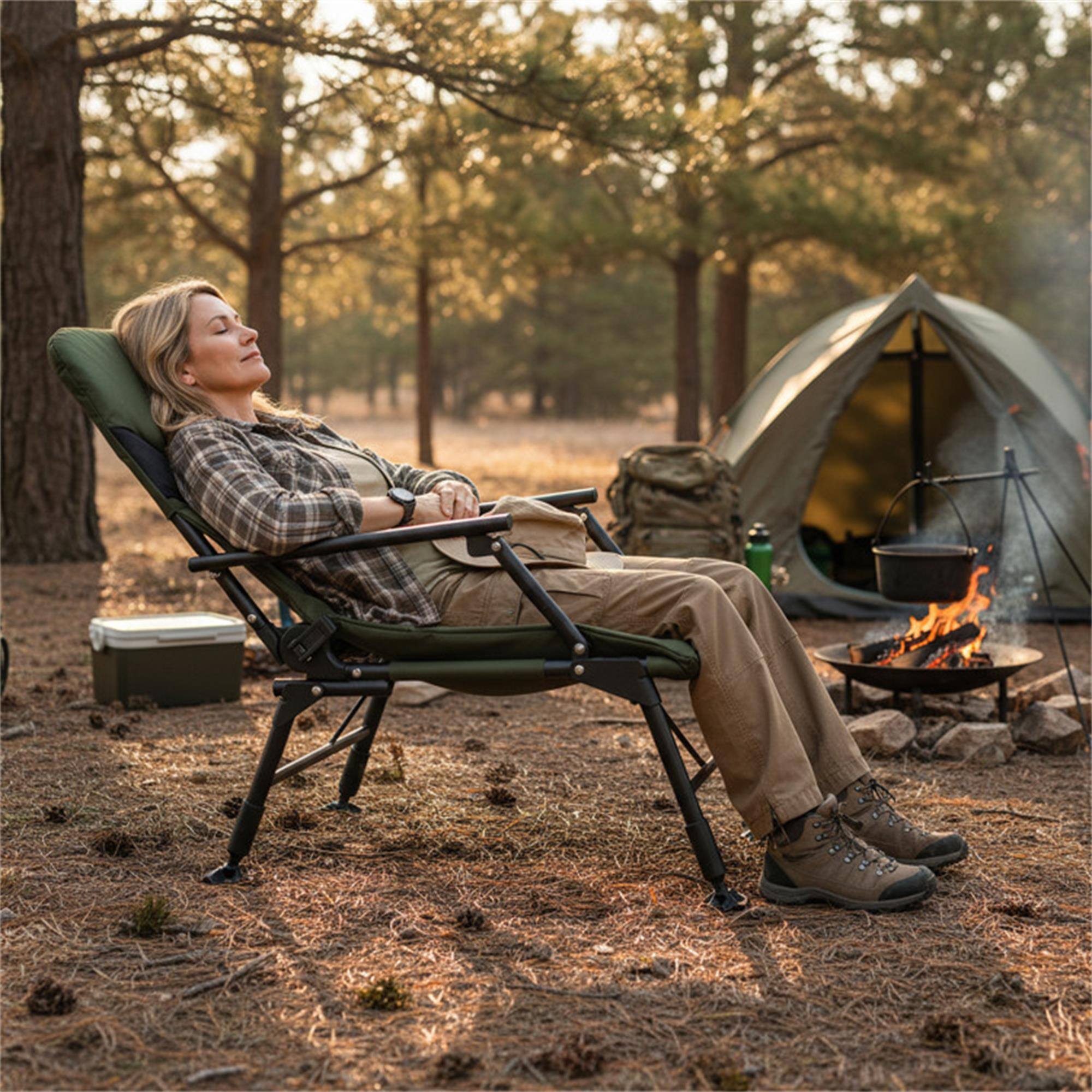 Alt View 1. Boyel Living - Green Oversized Foldable Fishing Chair 44.0-in L x 38.0-in W x 31.5-in H - Green.