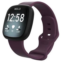 StrapsCo - Active Band Silicone Rubber Watch Strap For Fitbit Sense 2 (Medium-Long) - Dark Purple