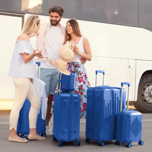 Alt View 7. Winado - Carry on Luggage Set 12+16+20+24+28 inch 5-in-1 5 Piece  ABS Hardside Suitcase Sets with TSA Lock for Travel Business - Blue.