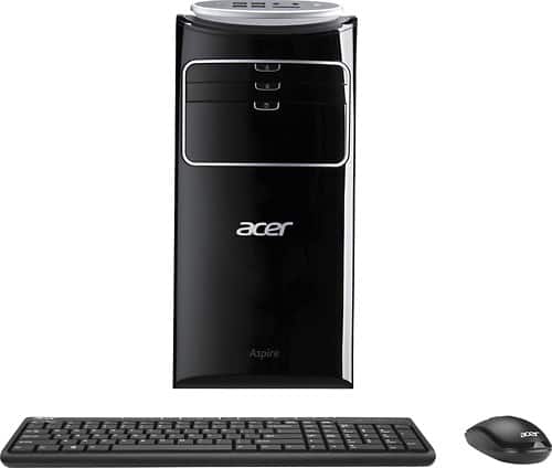 Front Standard. Acer - Aspire T3 Desktop - 10GB Memory - 2TB Hard Drive.