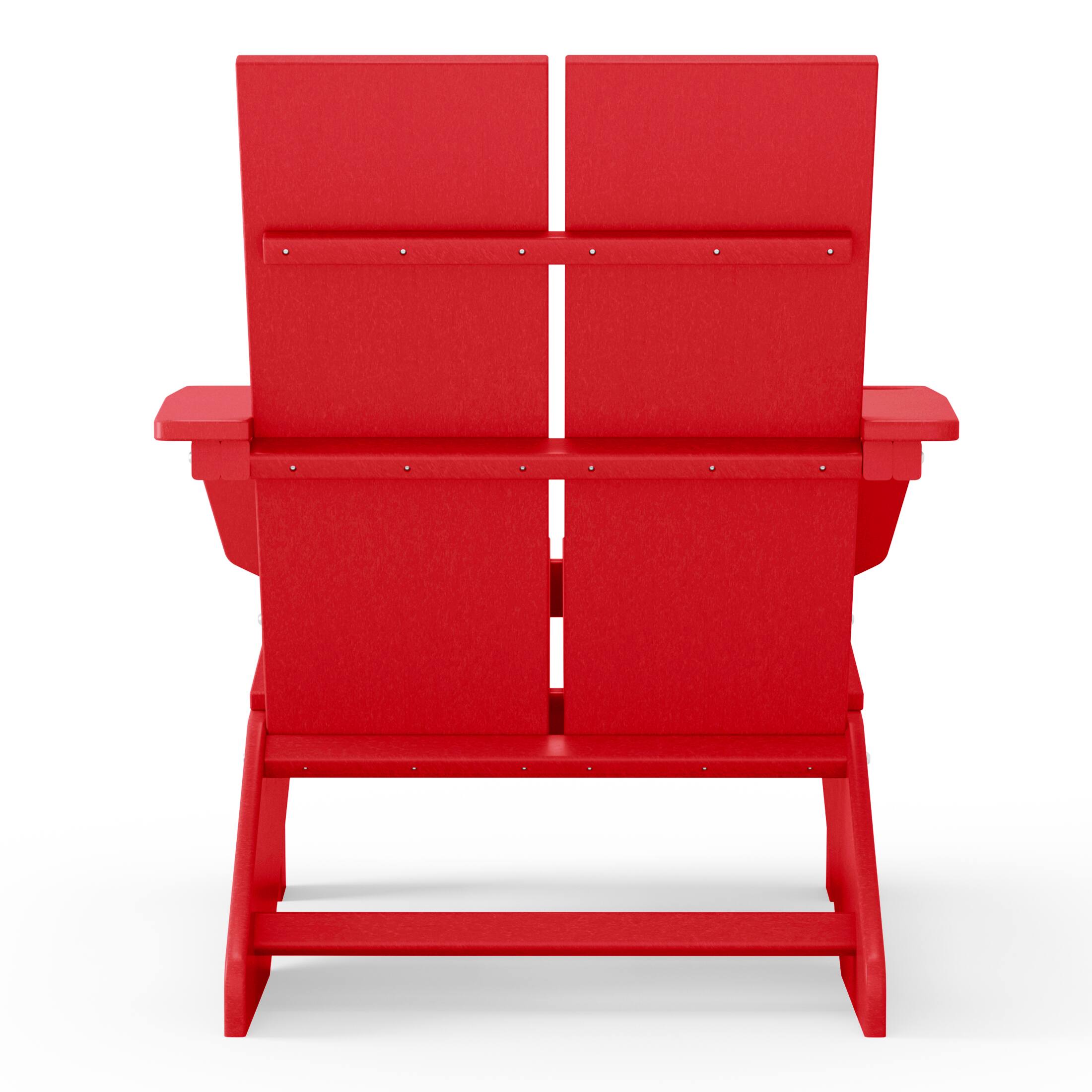 Alt View 2. WestinTrends - WestinTrends Riviera Outdoor HDPE Modern Adirondack Chair with Cup Holder (Set of 4) - Red.