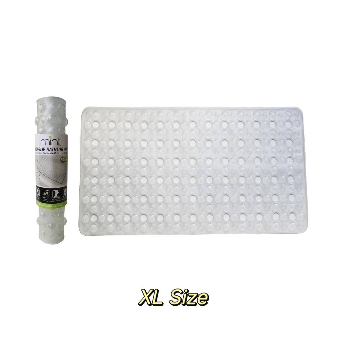 J&V TEXTILES - 30"x15" - PVC Bubble Bathtub Mat - Clear