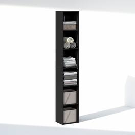 Furinno - CUBICLE 6-Tier Closet Organizers and Storage, Closet Organizer, Closet Storage, for Wardrobe, Bedroom, Living Room - Blackwood