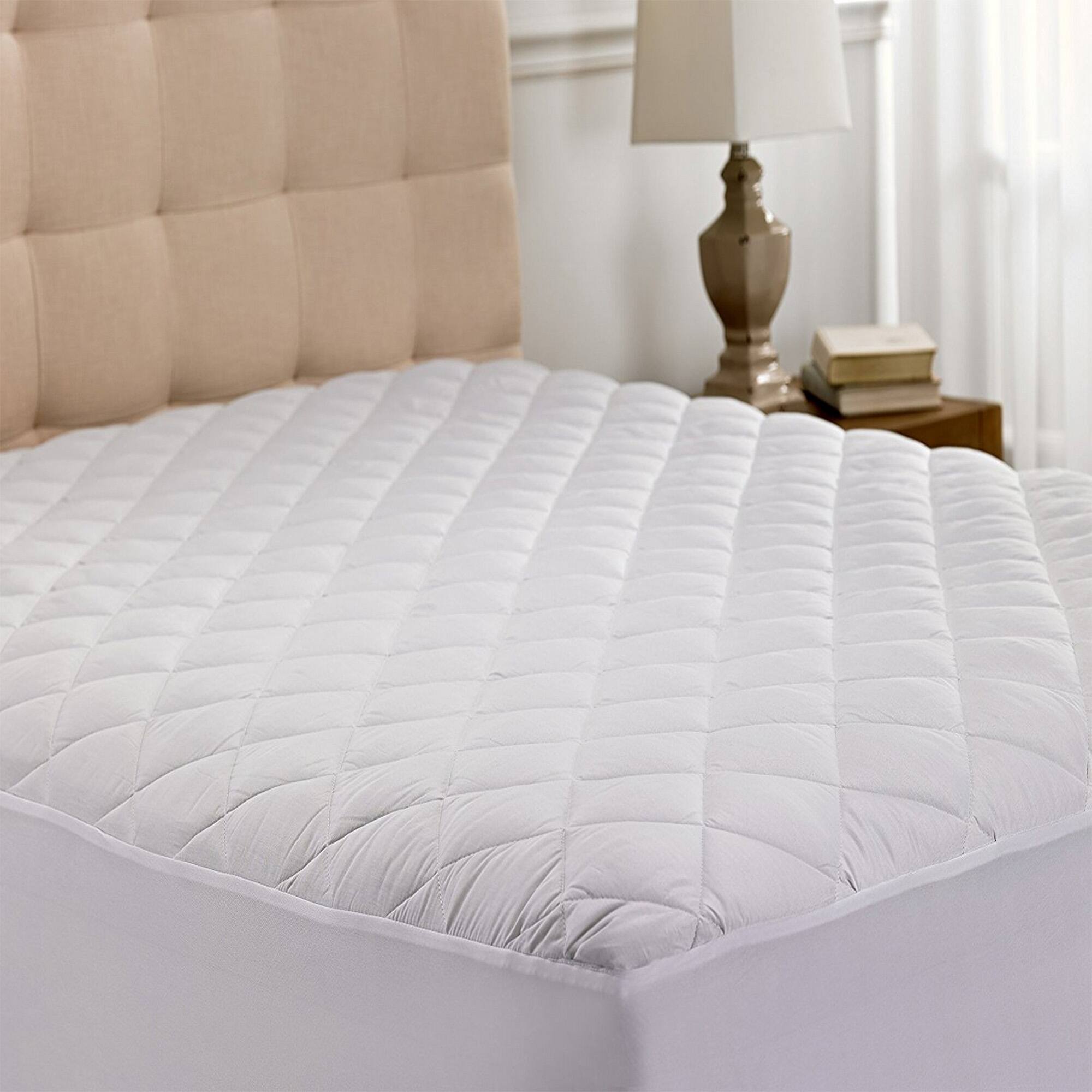 Angle. BeautySleep - Beauty Sleep Quilted Hypoallergenic Mattress Pad - Standard.