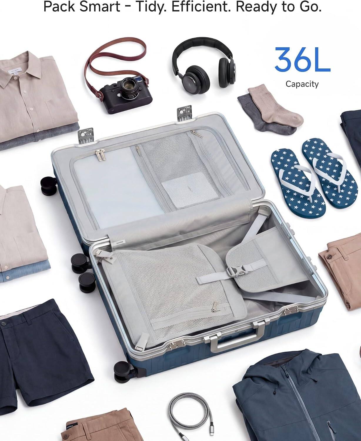 Pack Smart - Tidy. Efficient. Ready to Go.  
36L Capacity