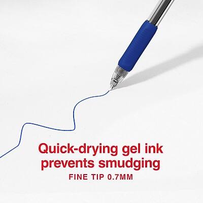 Quick-drying gel ink prevents smudging  
FINE TIP 0.7MM