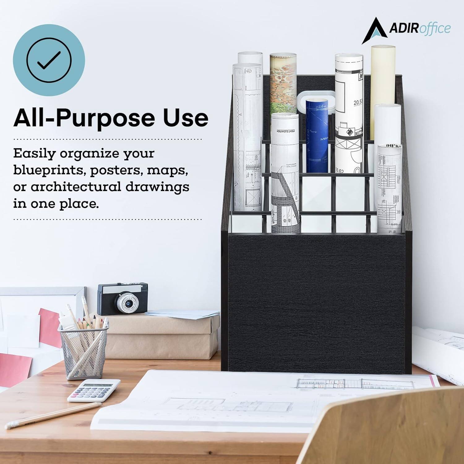 ADIRoffice 6 All-Purpose Use Easily organize your blueprints, posters, maps, or architectural drawings in one place. 205 20 DI'KE