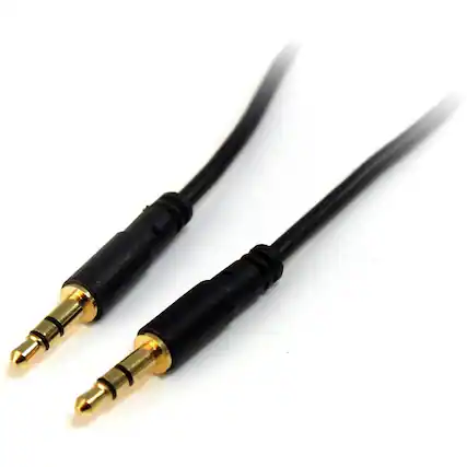 Front. StarTech.com - 6 ft Slim 3.5mm Stereo Audio Cable - M/M.