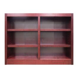 Concepts in Wood - Double Wide Bookcase 6 Shelves Cherry Finish - Red