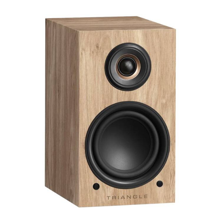 Angle. Triangle - Triangle LN01A Wireless Bluetooth Bookshelf Speakers (Light Oak, Pair) - Brown.