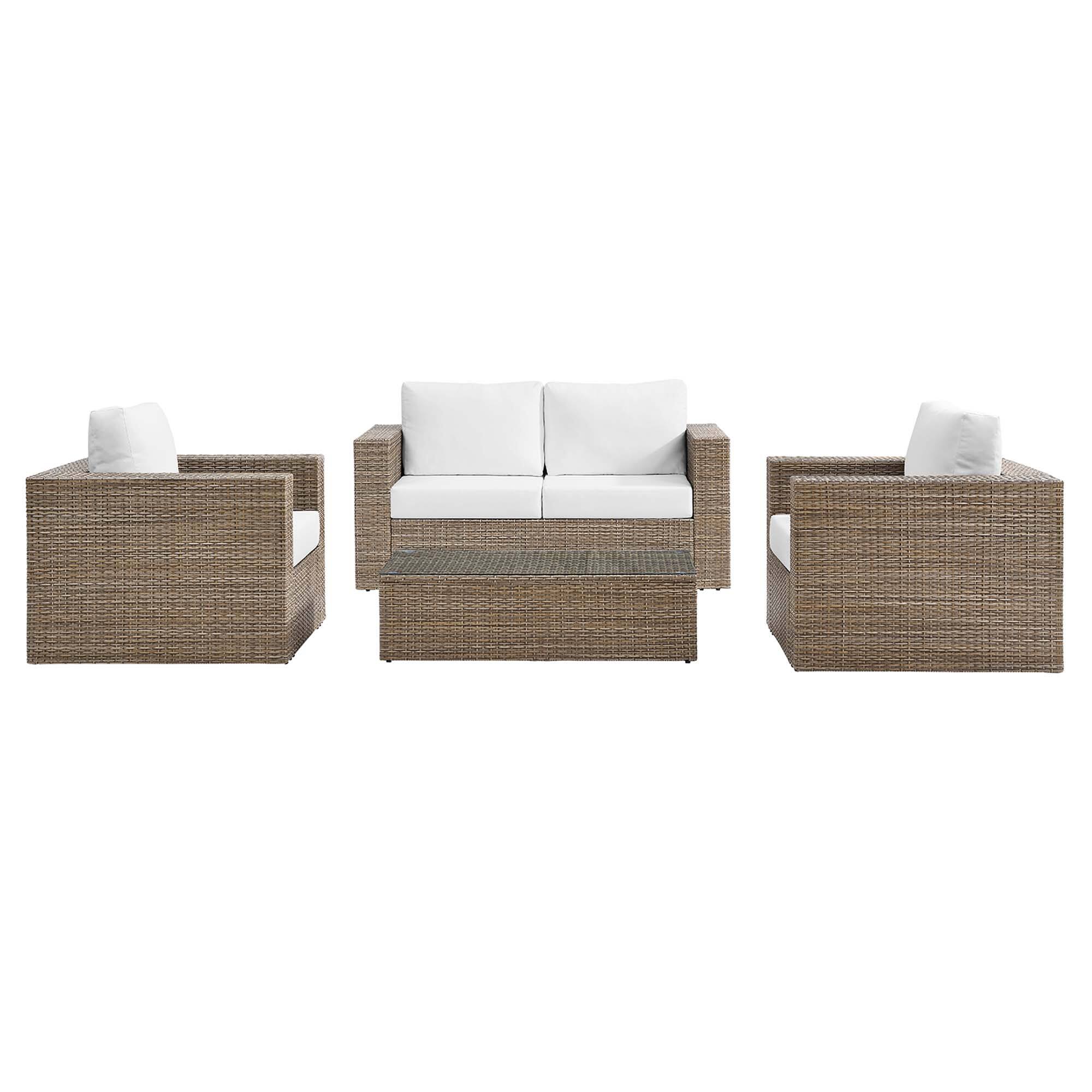 Angle. Modway - Convene 4-Piece Outdoor Patio Furniture Set - Cappuccino White.