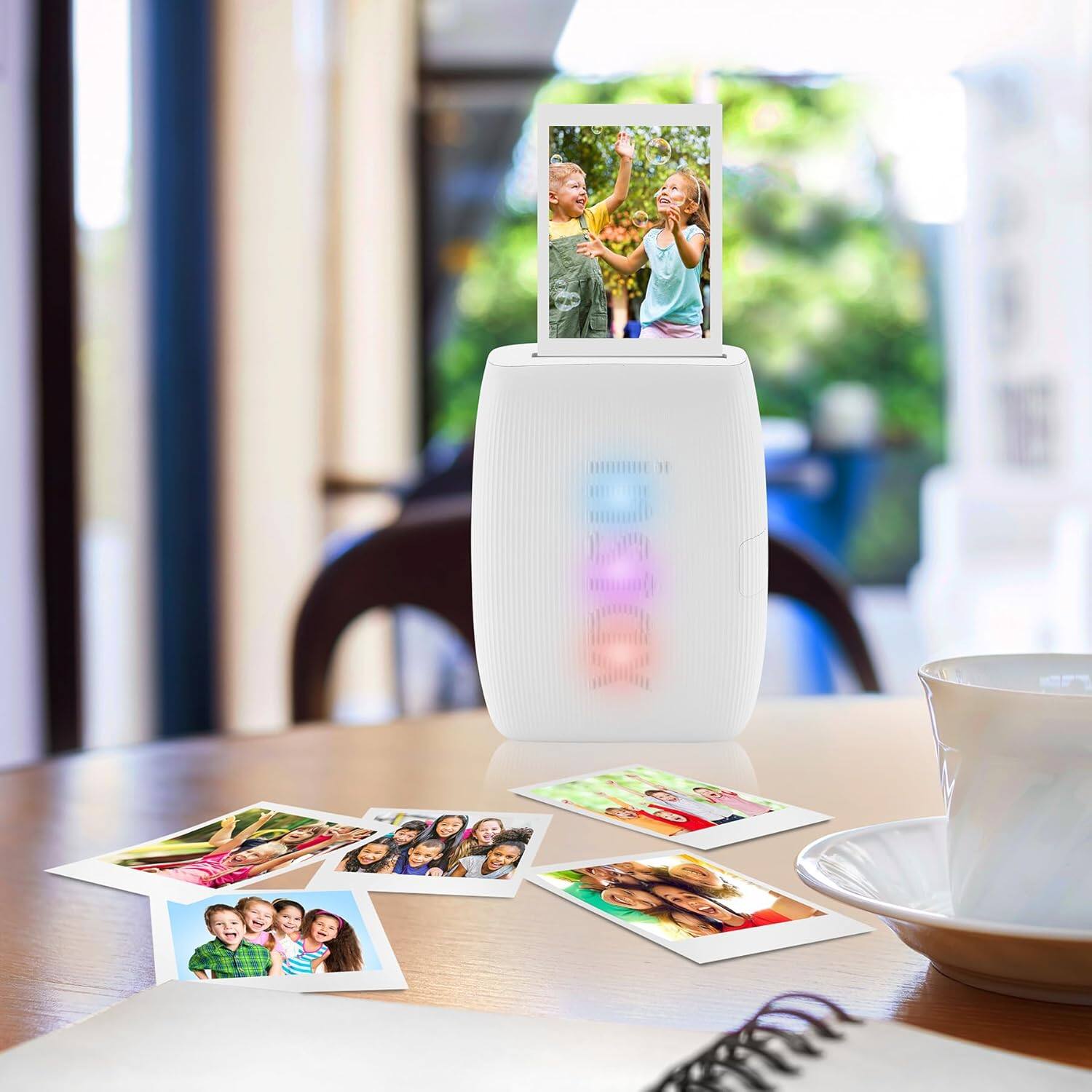 Alt View 3. Fujifilm - Instax Mini Link 3 Smartphone Printer 20 Fujifilm Mini Films Printer Case Decorative Stickers Quality Photo Micro Cloth - Clay White.