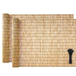 VEVOR - Natural Reed Fencing, 4 ft x 16.4 ft, 2 Pack Decorative Natural Reed Fencing Roll, Decorative Fence for Backyard Divider - Natural Wood Tone