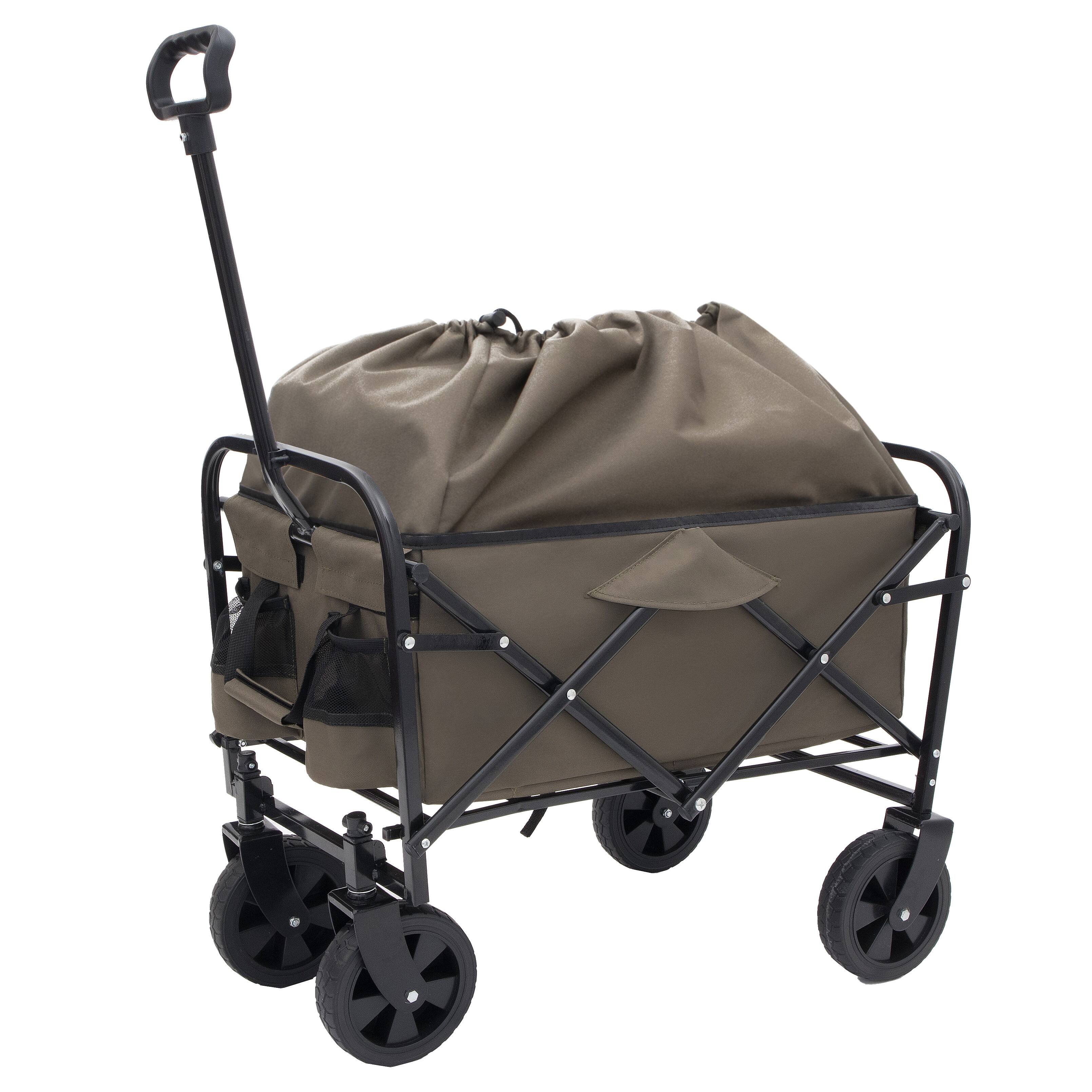 Alt View 1. Mondawe - Extendable Collapsible Wagon Utility Carts w/ 225LBS Capacity, 360° Wheels - Gray.