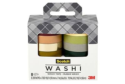 Scotch WASHI  
WASHI TAPE - RUBAN WASHI  
8 Rolls  
0.39 IN/PO  
7.65 YD/7M per Roll  
Total 61.2 YD/56M  
3M