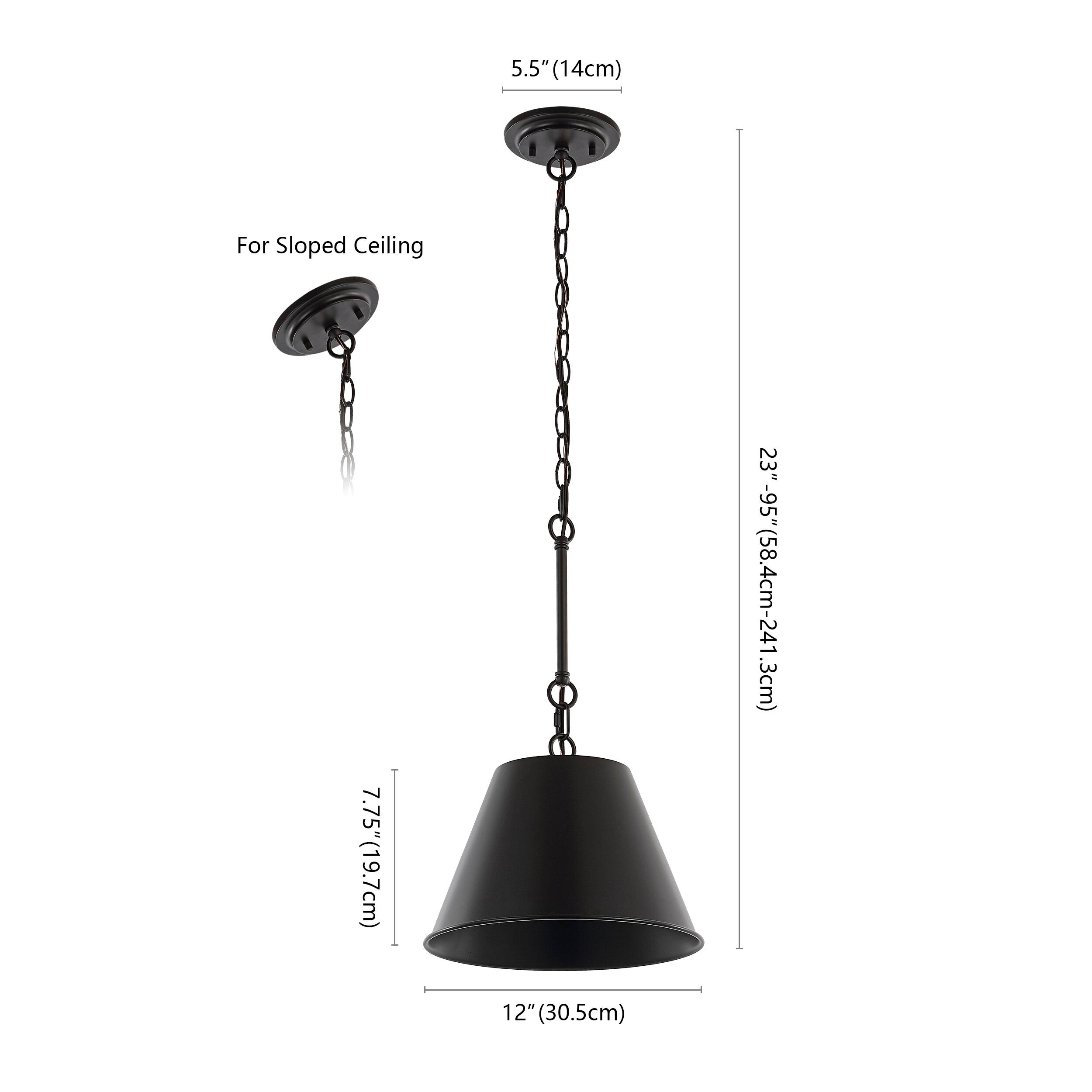 5.5" (14cm)  
For Sloped Ceiling  
7.75" (19.7cm)  
12" (30.5cm)  
23" - 95" (58.4cm - 241.3cm)