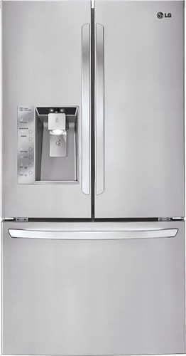  LG - 32.5 Cu. Ft. French Door Refrigerator with Thru-the-Door Ice and Water - Stainless-Steel
