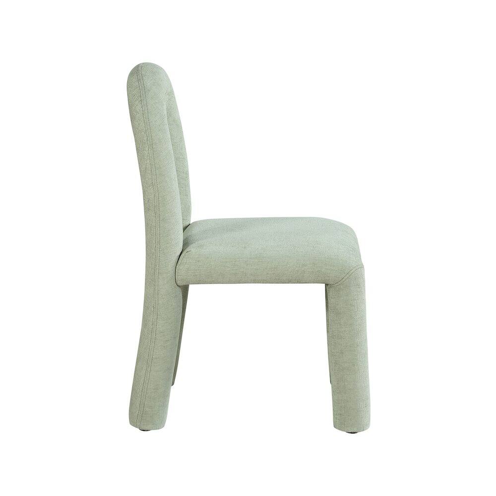 Alt View 3. Meridian Furniture - Amari Mint Chenille Fabric Dining Chair, Set of 2 - Blue.