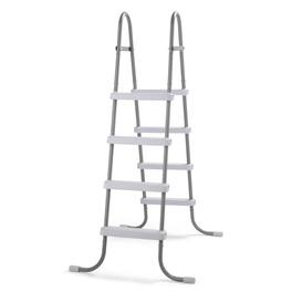 Winado - 4-Step Swimming Pool Ladder Steel Frame 300lbs Capacity for Indoor Outdoor Above Ground Pools, Double-Sided Pool Stairs - Gray Frame & White Pedals