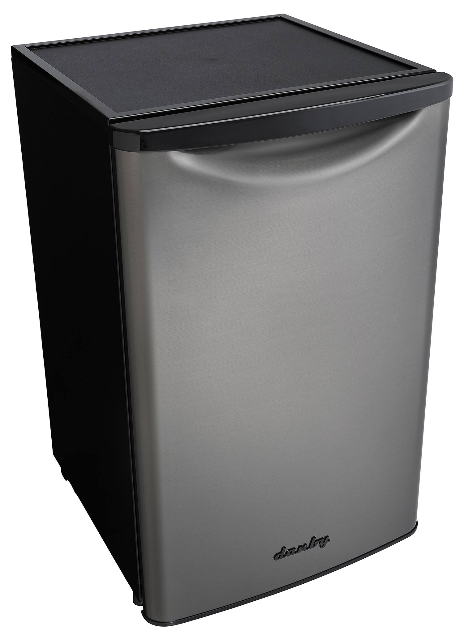 Angle. Danby - 4.4 cu. ft. Contemporary Classic Compact All-Fridge - Black Stainless Steel Look.